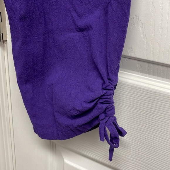 B’ Gauze Solid Purple Cotton Capri Pants - Picture 4 of 7